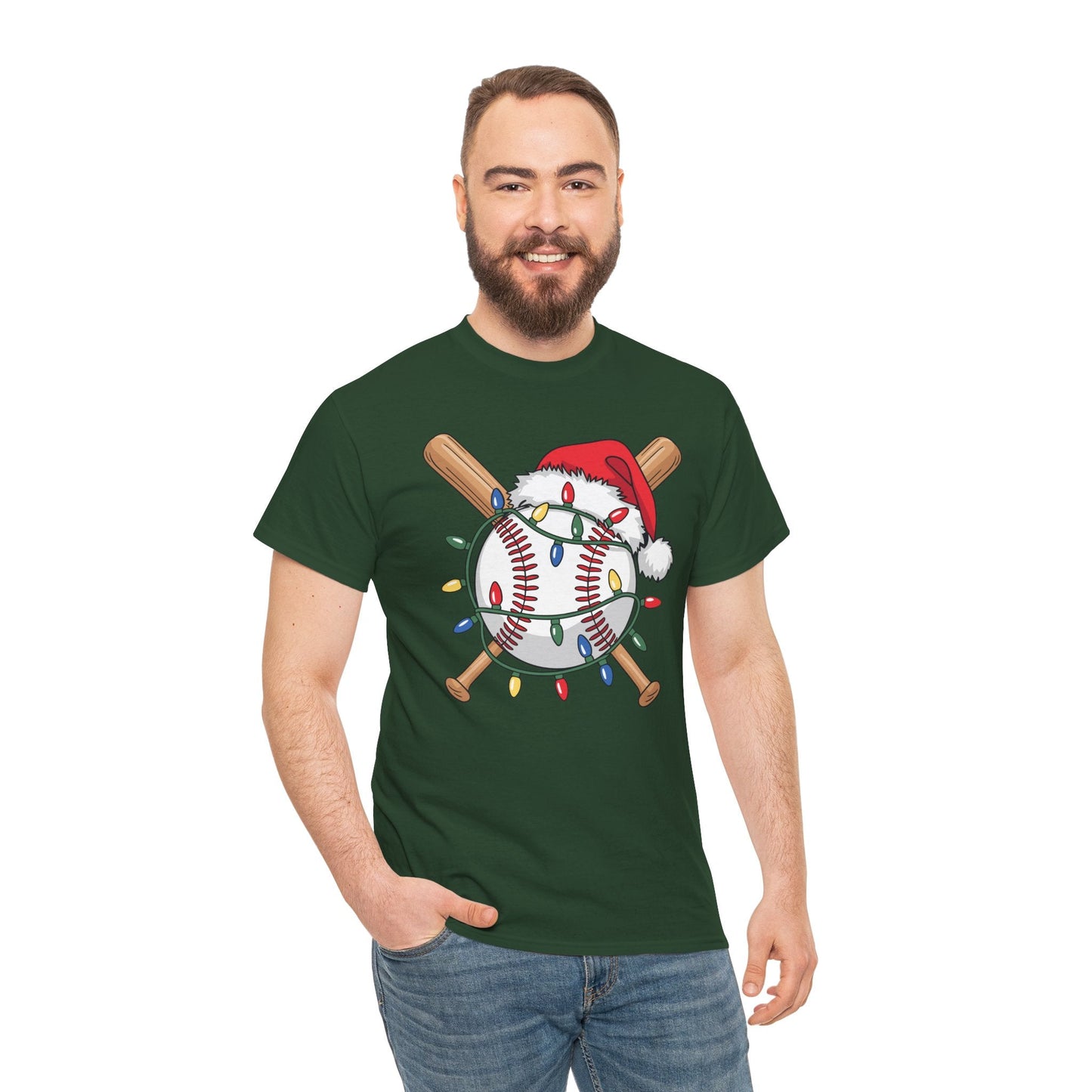 Santa Sports Design For Men Boys Christmas Baseball Player T-Shirt