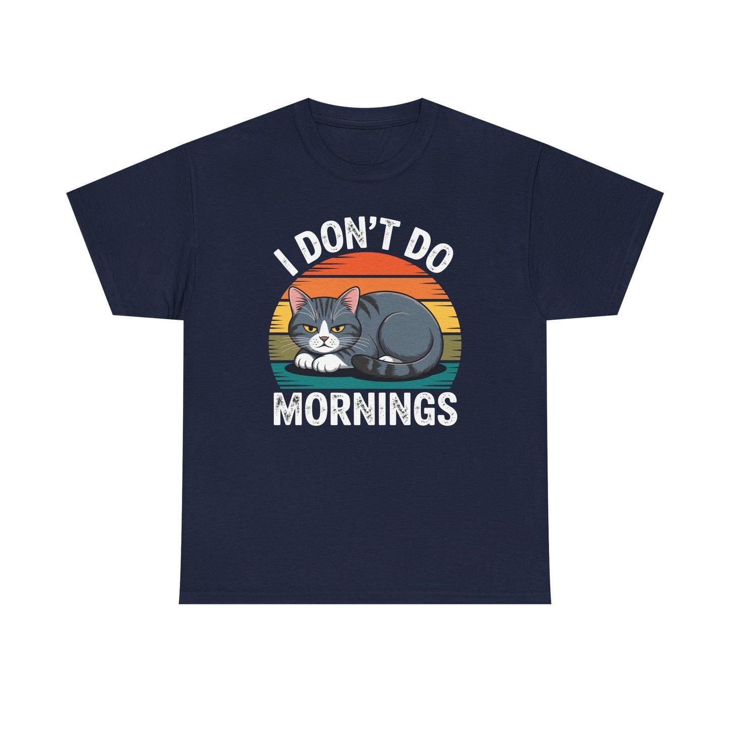 Funny Sleep Cat I Don't Do Morning T-Shirt