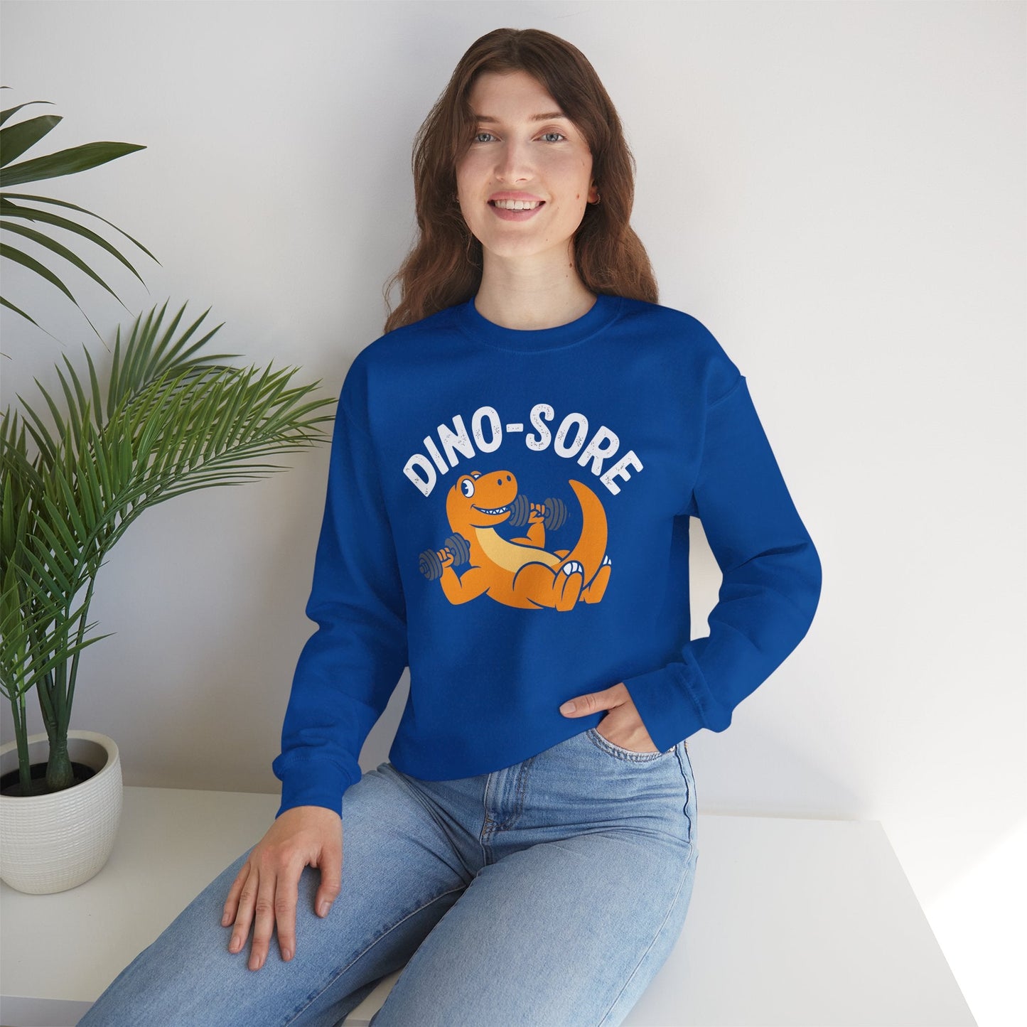 Gym Workout Dino Sore Exercise Fitness Boys Women Men Sweatshirt