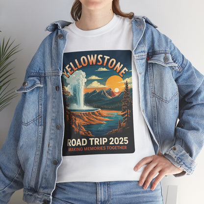 Yellowstone Family Road Trip 2025 National Park Outdoor T-Shirt