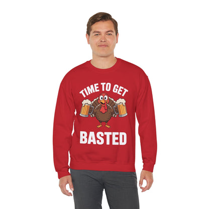 Time To Get Basted Funny Beer Thanksgiving Turkey Gift Sweatshirt