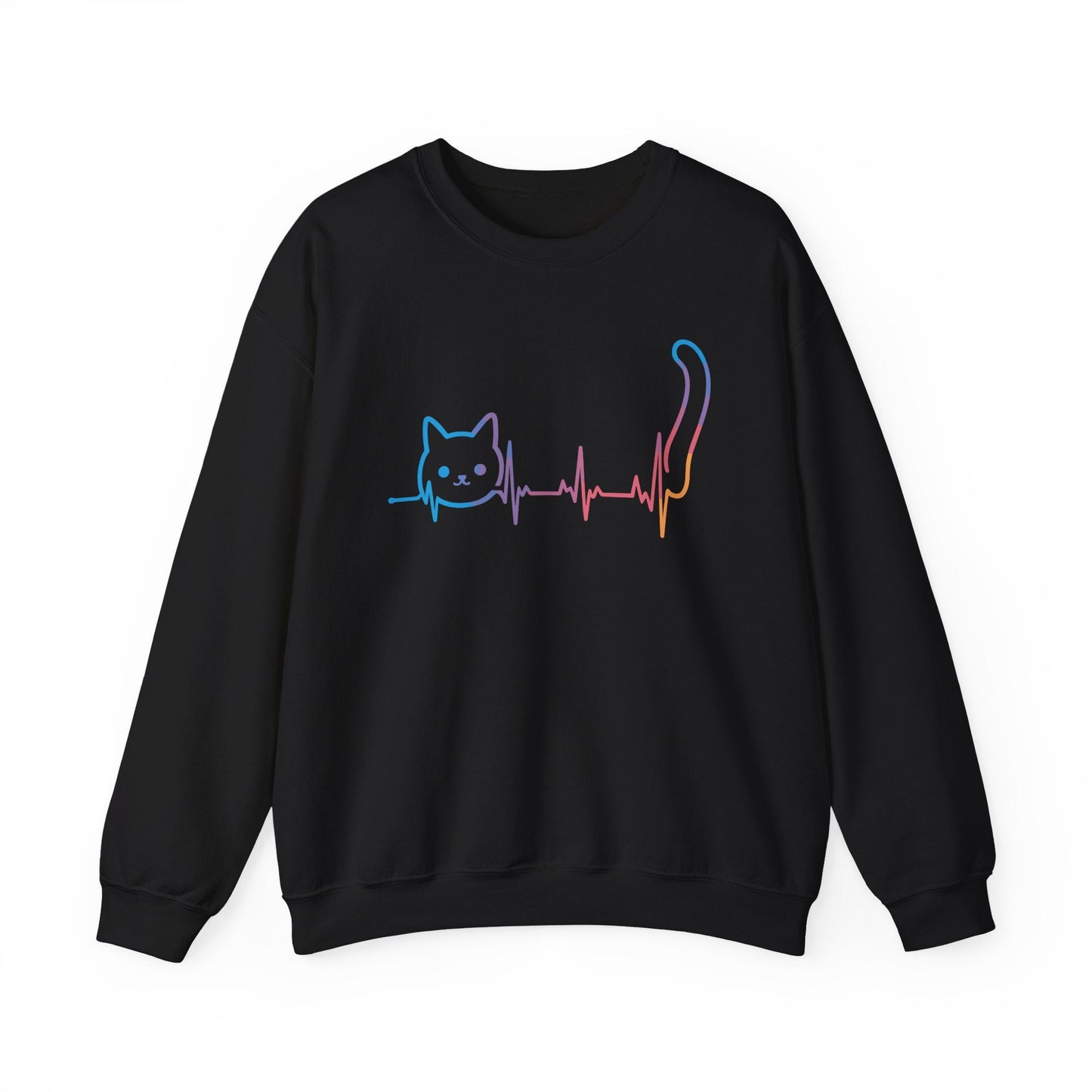 Heartbeat Cat Lover Animal Silhouette Cute Cat Sweatshirt