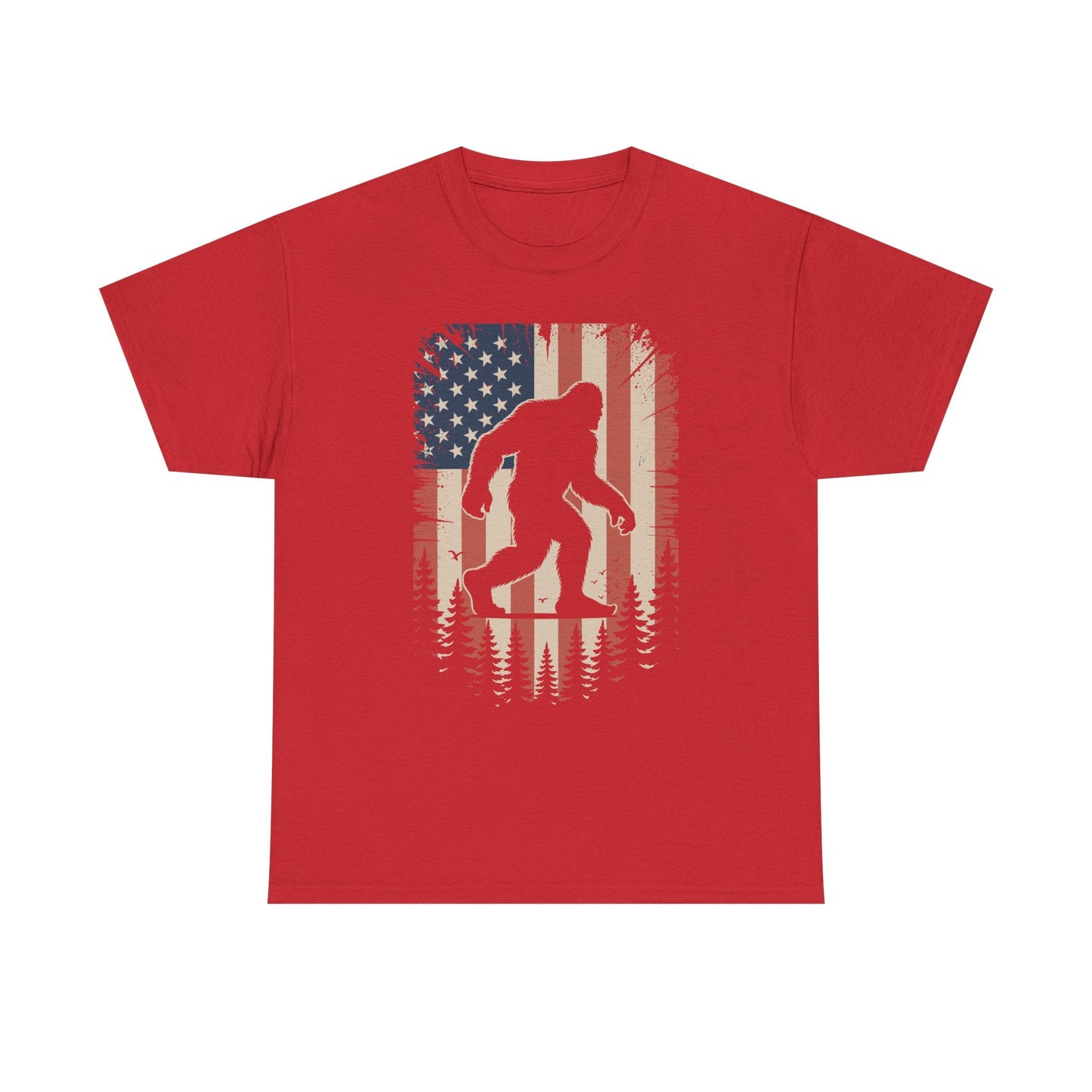 Bigfoot 4th of July Shirt American USA Flag Patriotic T-Shirt