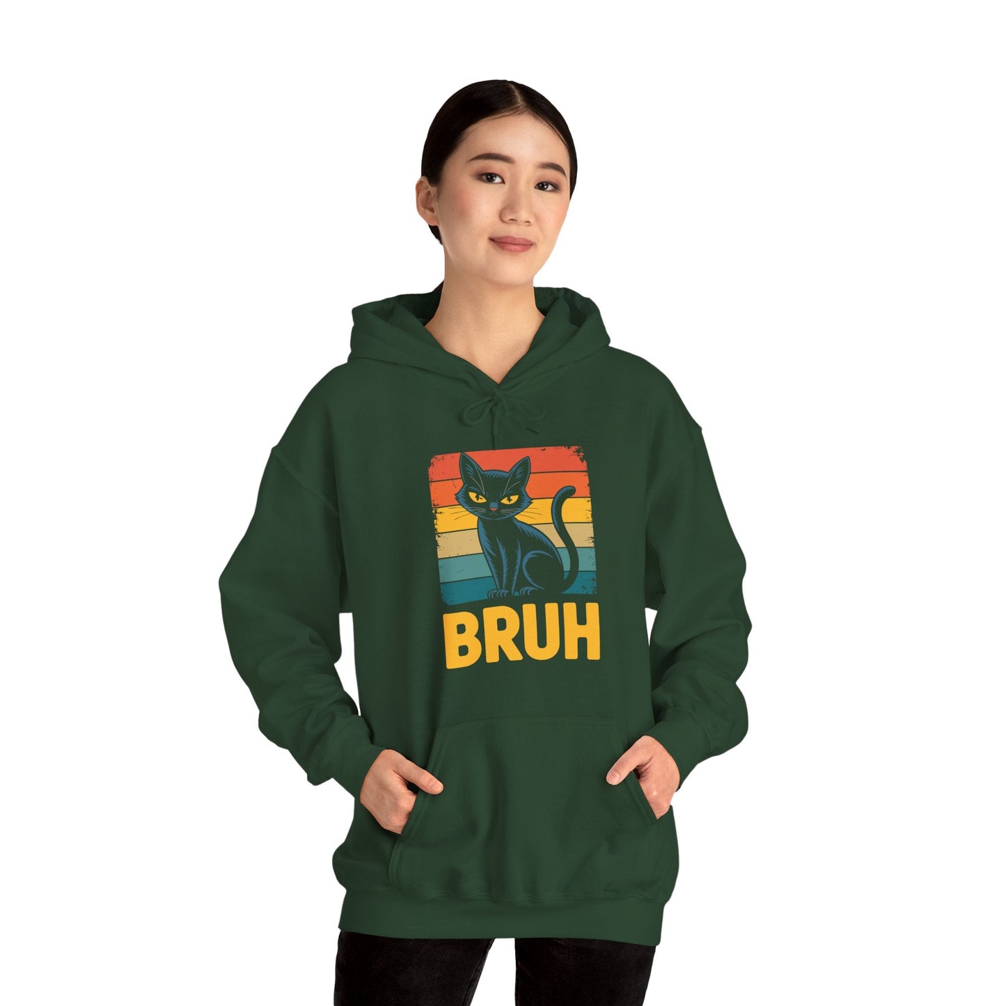Funny Cat Bruh For Teens Boys Girls Men Women Meme Graphic Hoodie