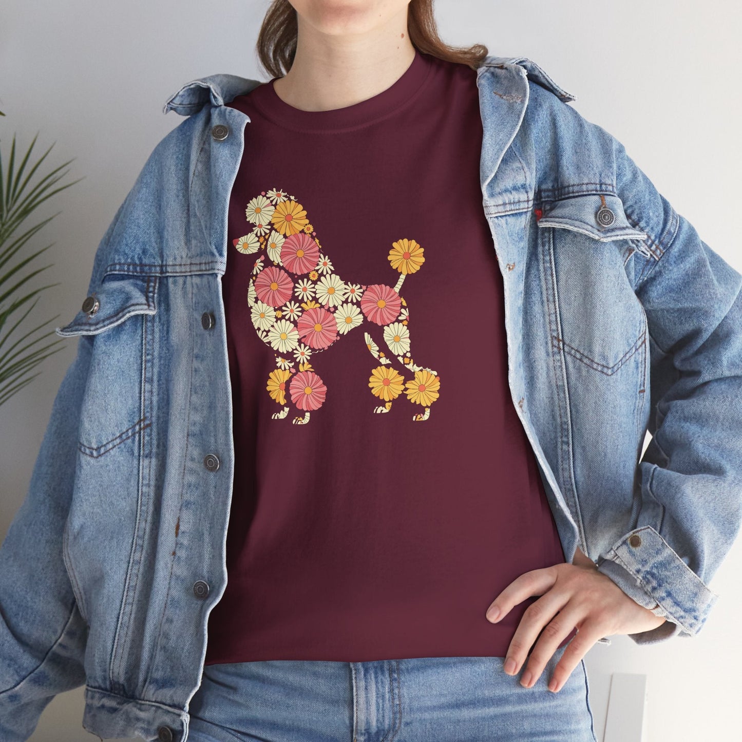 Funny Floral Flower Poodle Mom Grandma Womens Mothers Day T-Shirt