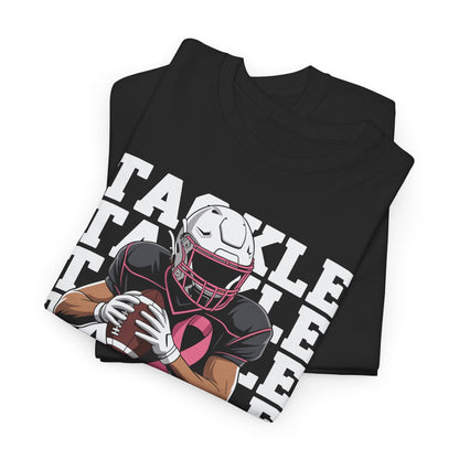 Tackle Football Breast Cancer Awareness Pink Ribbon T-Shirt