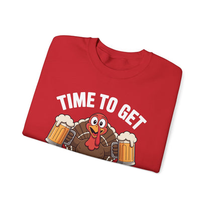 Time To Get Basted Funny Beer Thanksgiving Turkey Gift Sweatshirt