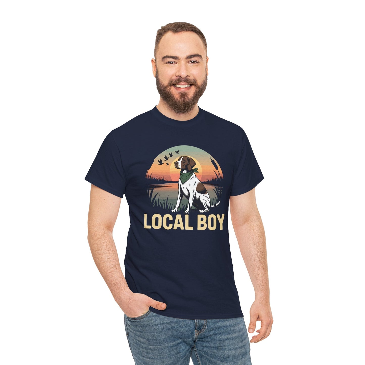 Local Boy Hunting Dog Vintage Sunset Hunting Season T-Shirt