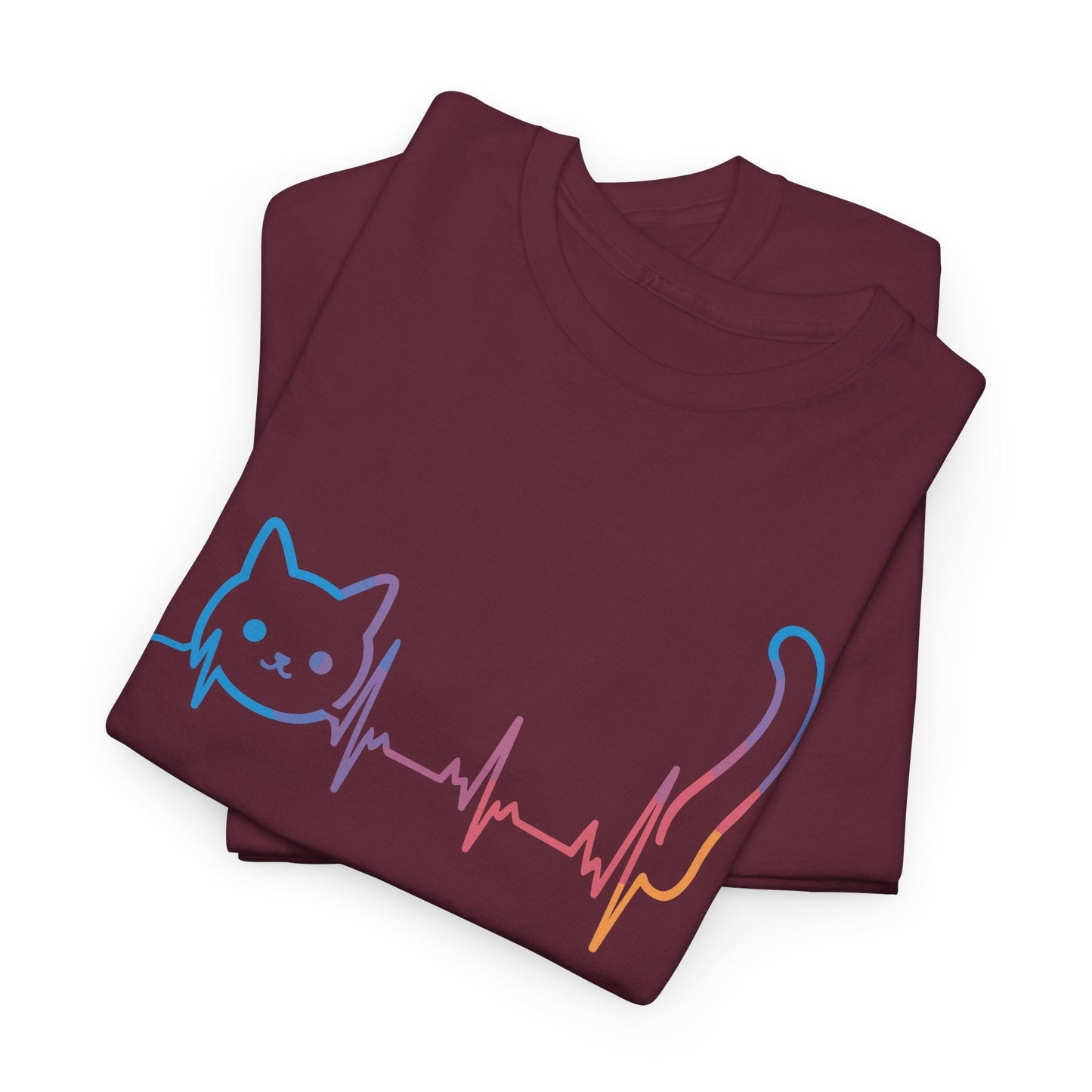 Heartbeat Cat Lover Animal Silhouette Cute Cat T-Shirt