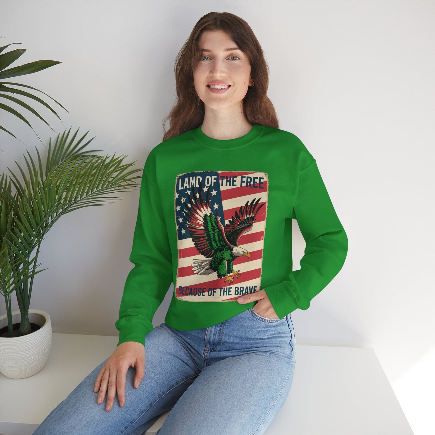 America Eagle Land of the Free Because of the Brave Sweatshirt