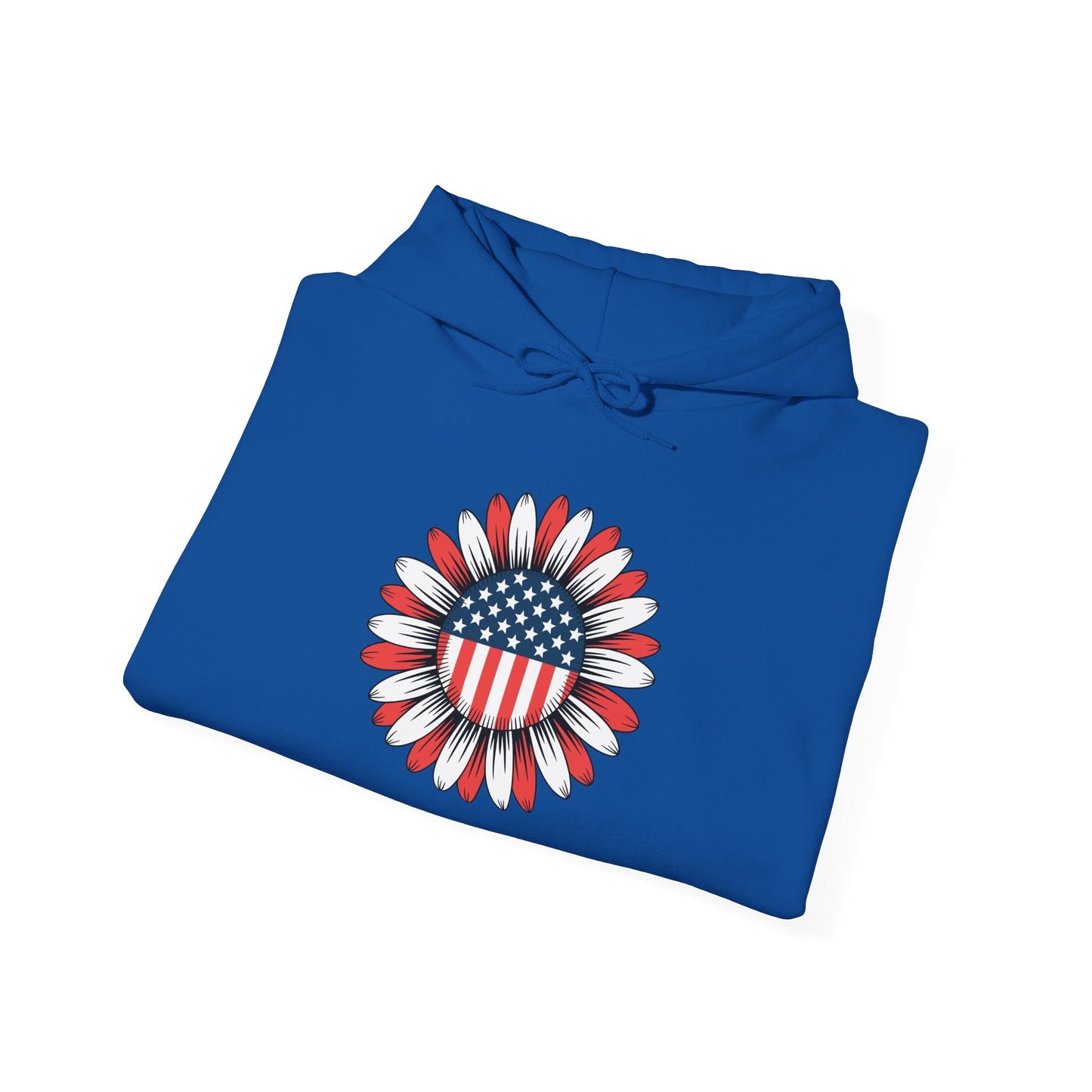 Sunflower American Flag 4th of July Women Men Merica USA Hoodie