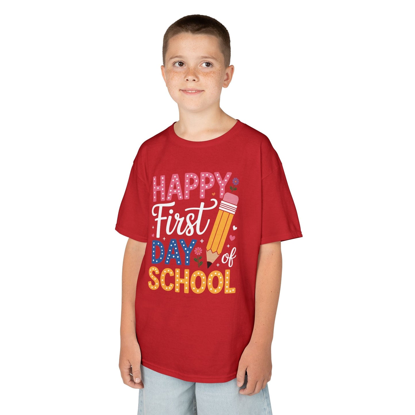 Happy First Day of School Pencil Teacher Cute Back to School T-Shirt