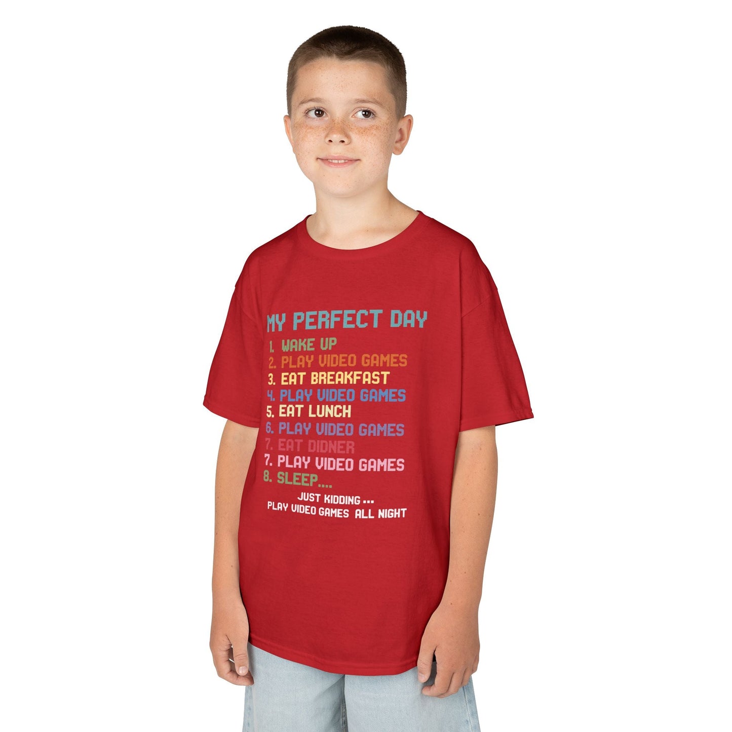 My Perfect Day Play Video Games Funny Gamer Kids T-Shirt