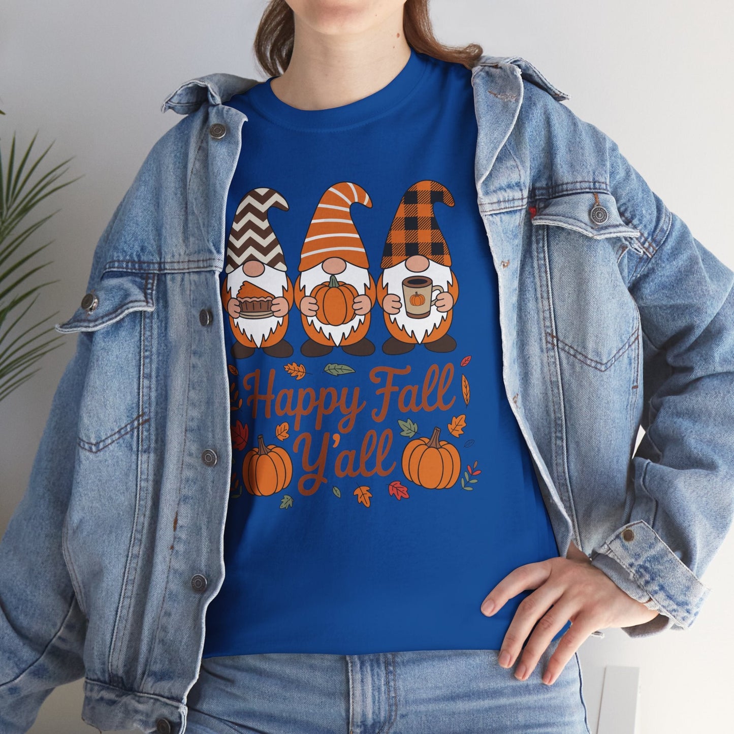 Happy Fall Y'all Gnome Pumpkin Autumn Thanksgiving Men Women T-Shirt
