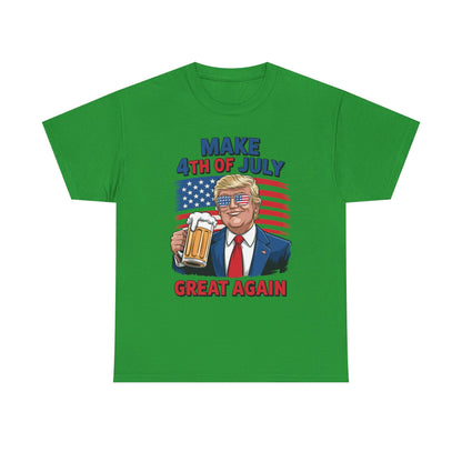 Trump Make 4th of July Great Again Men Drinking Beer Funny T-Shirt
