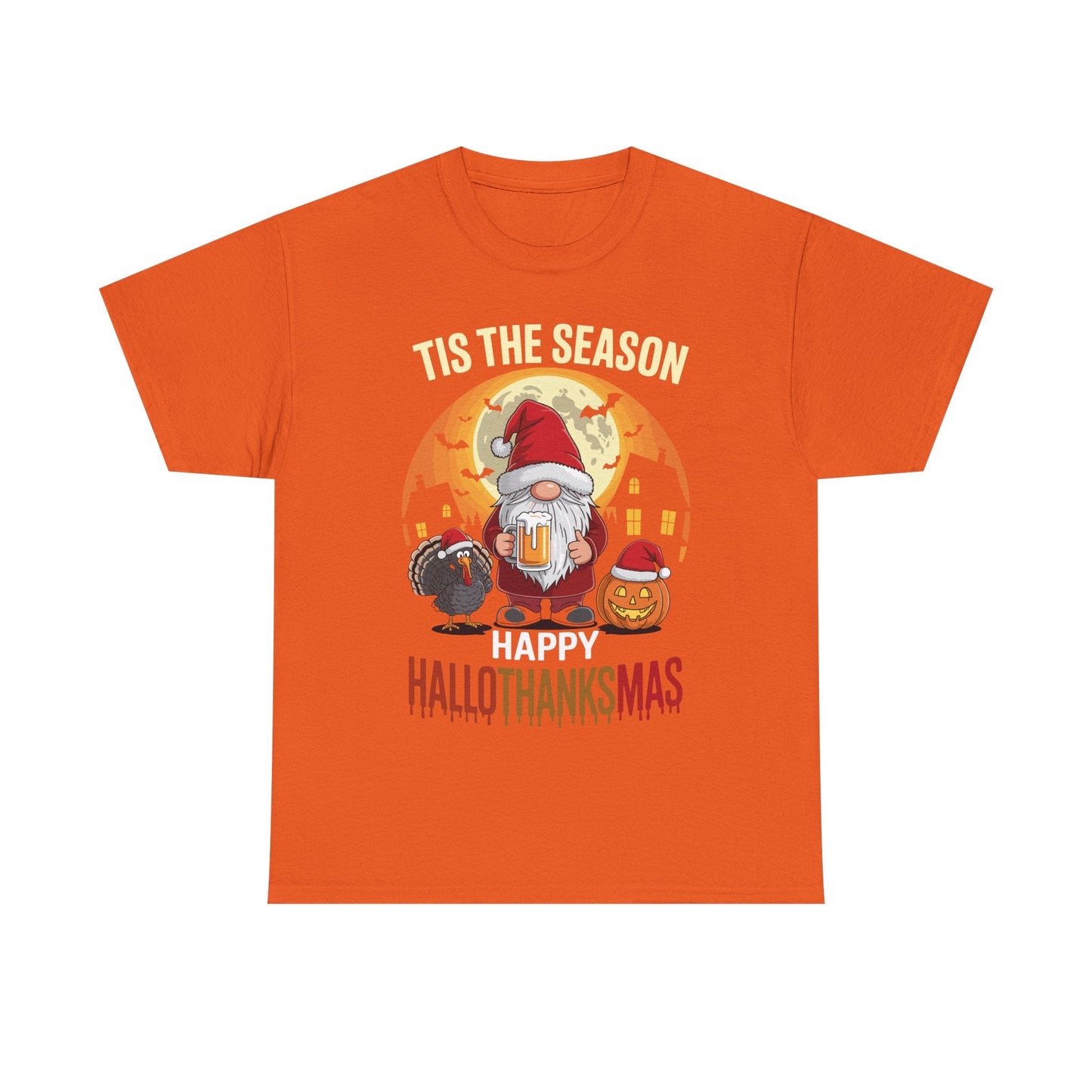 Happy Hallothanksmas Halloween Thanksgiving Merry Christmas T-Shirt