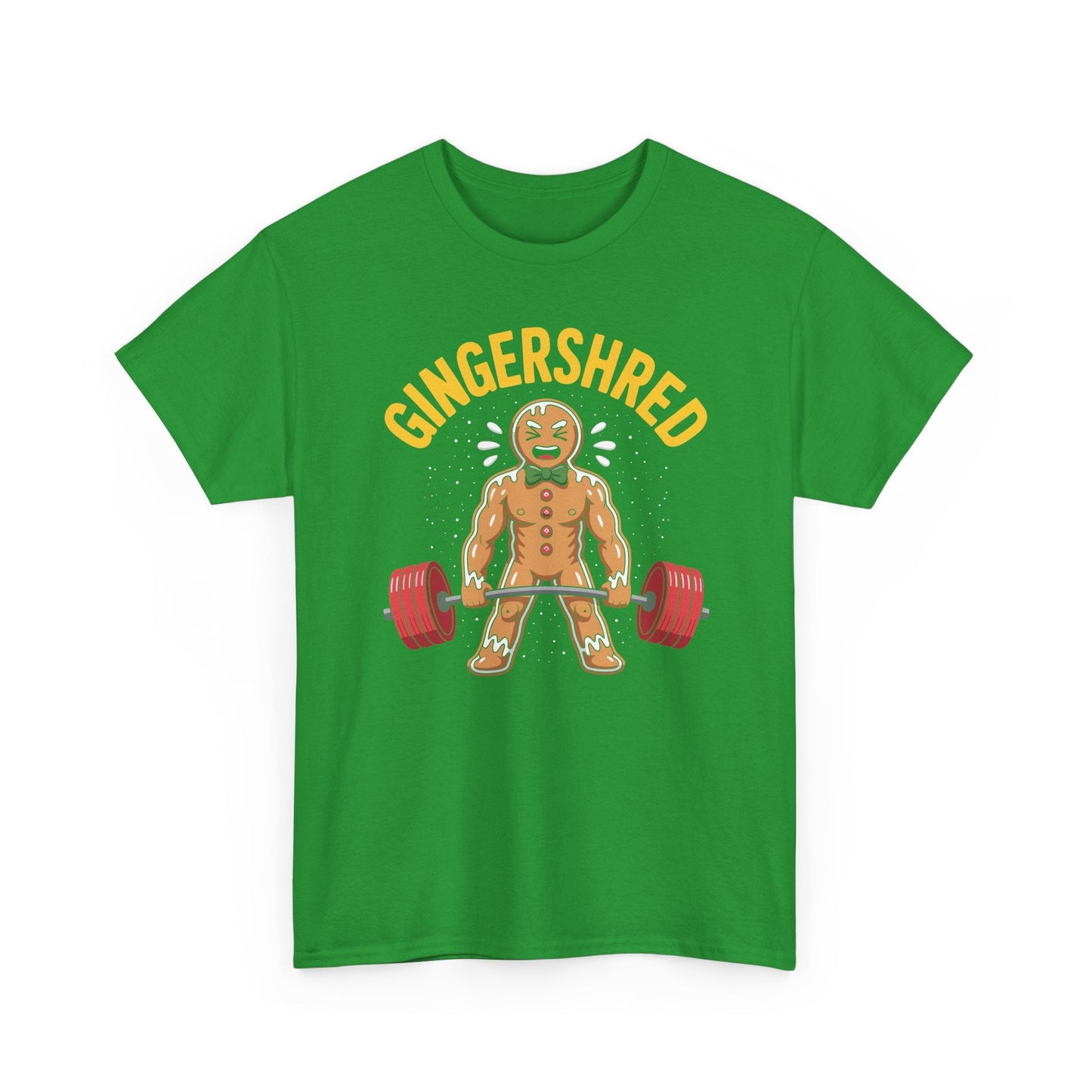 Funny Gingershred Gingerbread Man Gym Bodybuilding Christmas T-Shirt