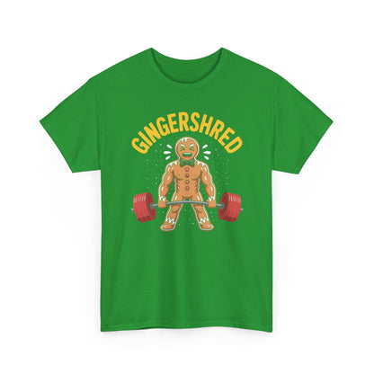 Funny Gingershred Gingerbread Man Gym Bodybuilding Christmas T-Shirt