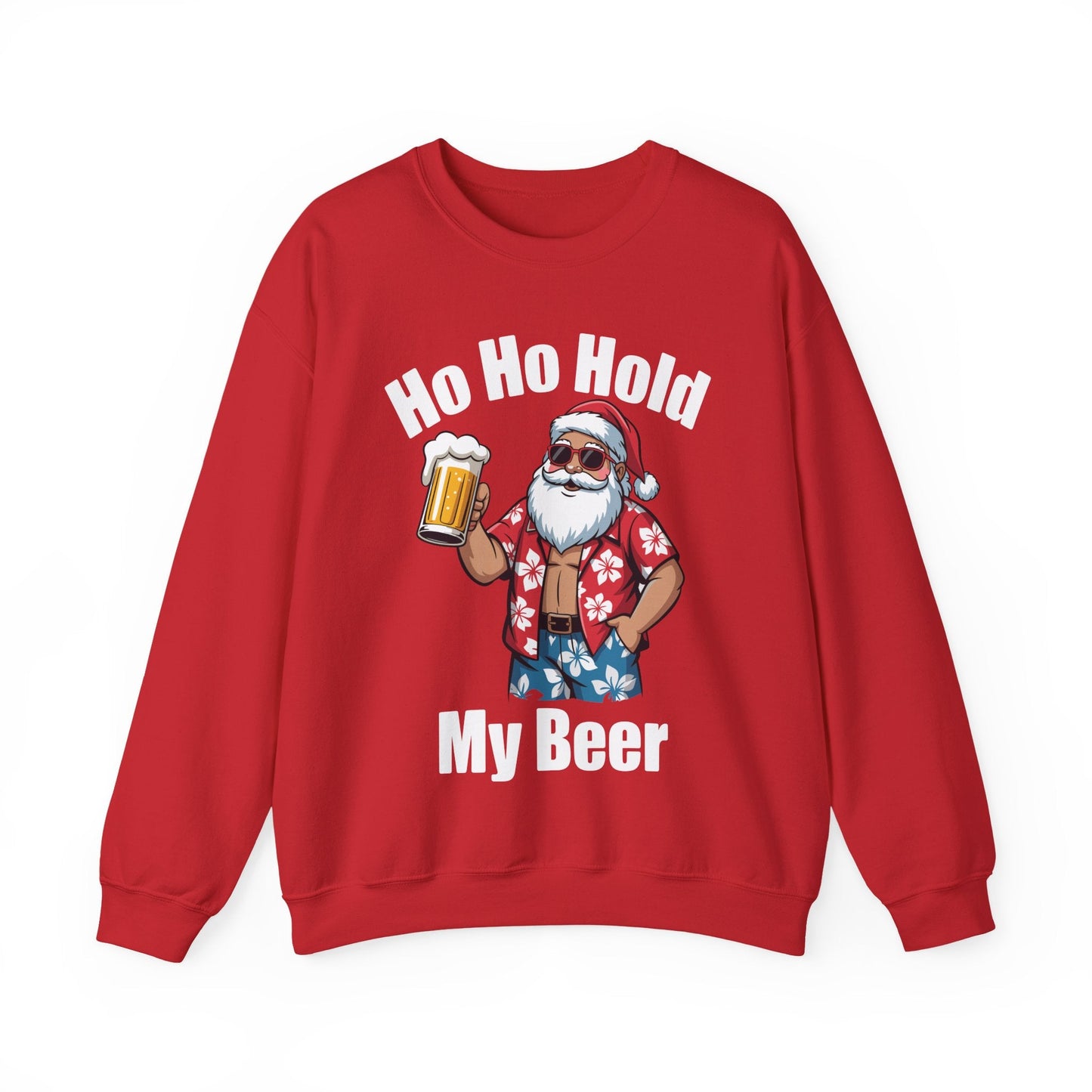 Funny Santa With Sunglasses And Beer Christmas in July Sweatshirt