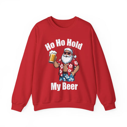 Funny Santa With Sunglasses And Beer Christmas in July Sweatshirt
