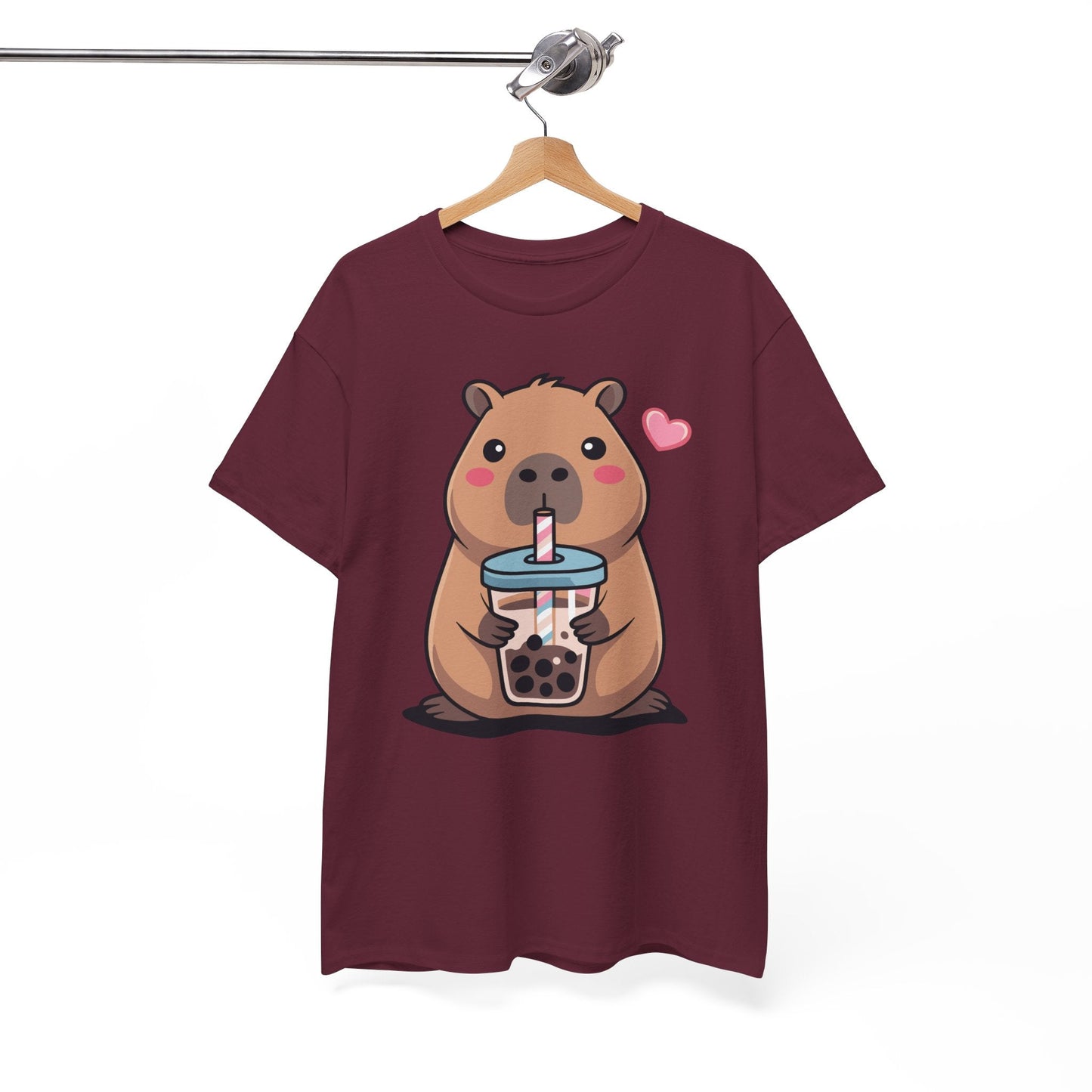 Cute Capybara Kawaii Anime Drinking Bubble Tea Lover Girls T-Shirt