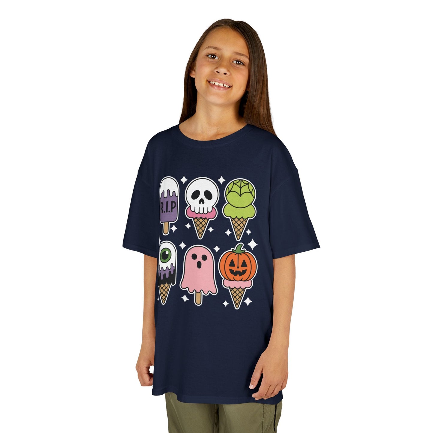 Horror Movie Summer Popsicle Halloween Ice Cream Summer-ween T-Shirt For Kids
