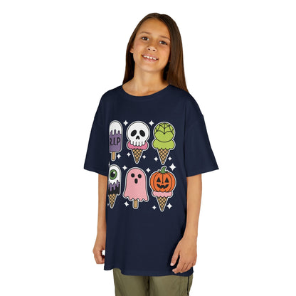 Horror Movie Summer Popsicle Halloween Ice Cream Summer-ween T-Shirt For Kids