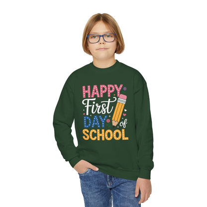 Happy First Day of School Pencil Teacher Cute Back to School Sweatshirt