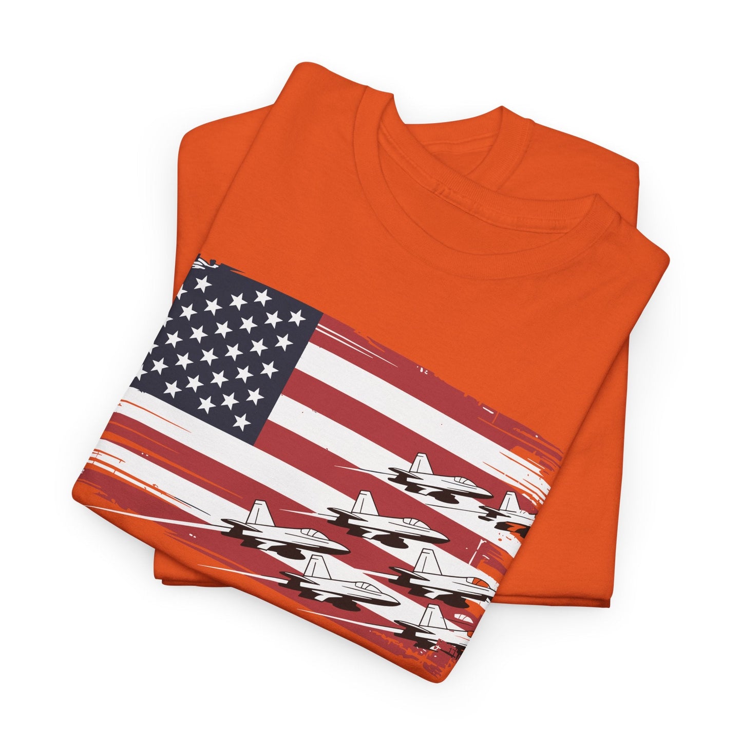 Patriotic Red White Blue USA Flag Fighter Jets 4th of July T-Shirt