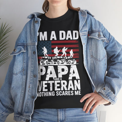 I'm A Dad Papa And Veteran Funny Retro Dad Papa Grandpa T-Shirt
