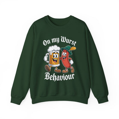 Oktoberfest On My Wurst Behaviour German Beer Sausage Adults Sweatshirt