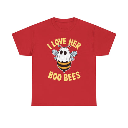 I Love Her Boo Bees Couples Halloween Adult Costume His Men T-Shirt