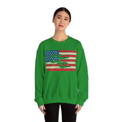 Vintage American Flag USA Fighter Jets 4th of July Patriotic Sweatshirt