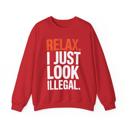 funny Relax, I Just Look Illegal sarcastic Sweatshirt