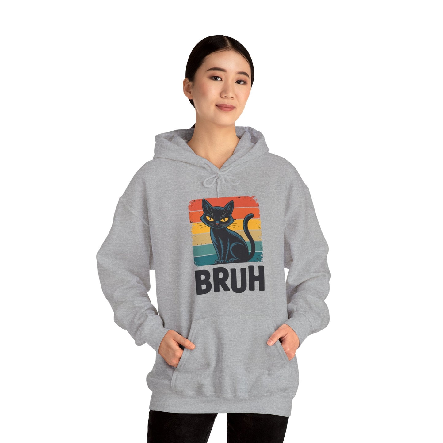 Funny Cat Bruh For Teens Boys Girls Men Women Meme Graphic Hoodie