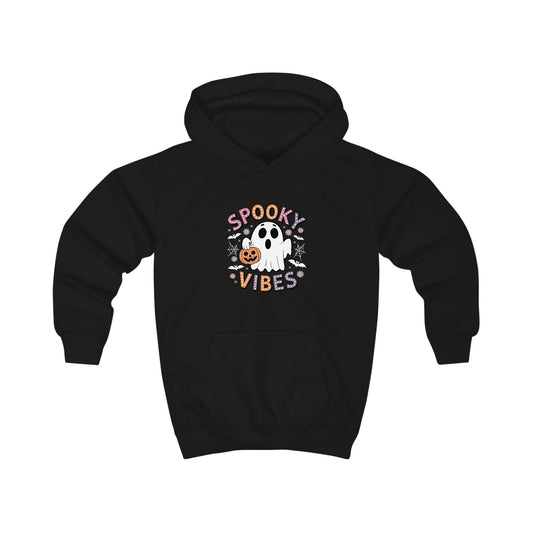 Spooky Vibes Ghost Retro Groovy Halloween Kids Hoodie
