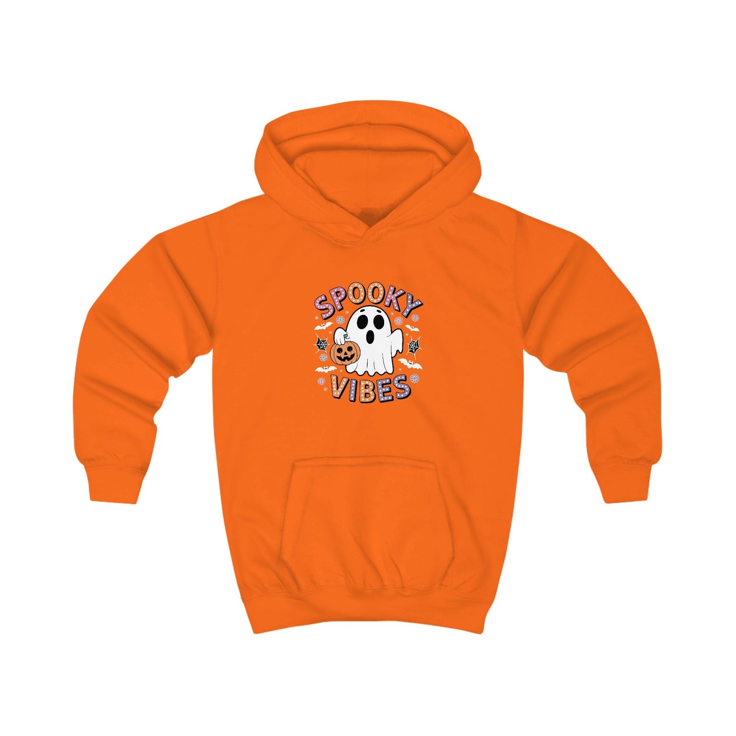 Spooky Vibes Ghost Retro Groovy Halloween Kids Hoodie