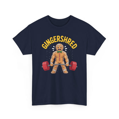 Funny Gingershred Gingerbread Man Gym Bodybuilding Christmas T-Shirt