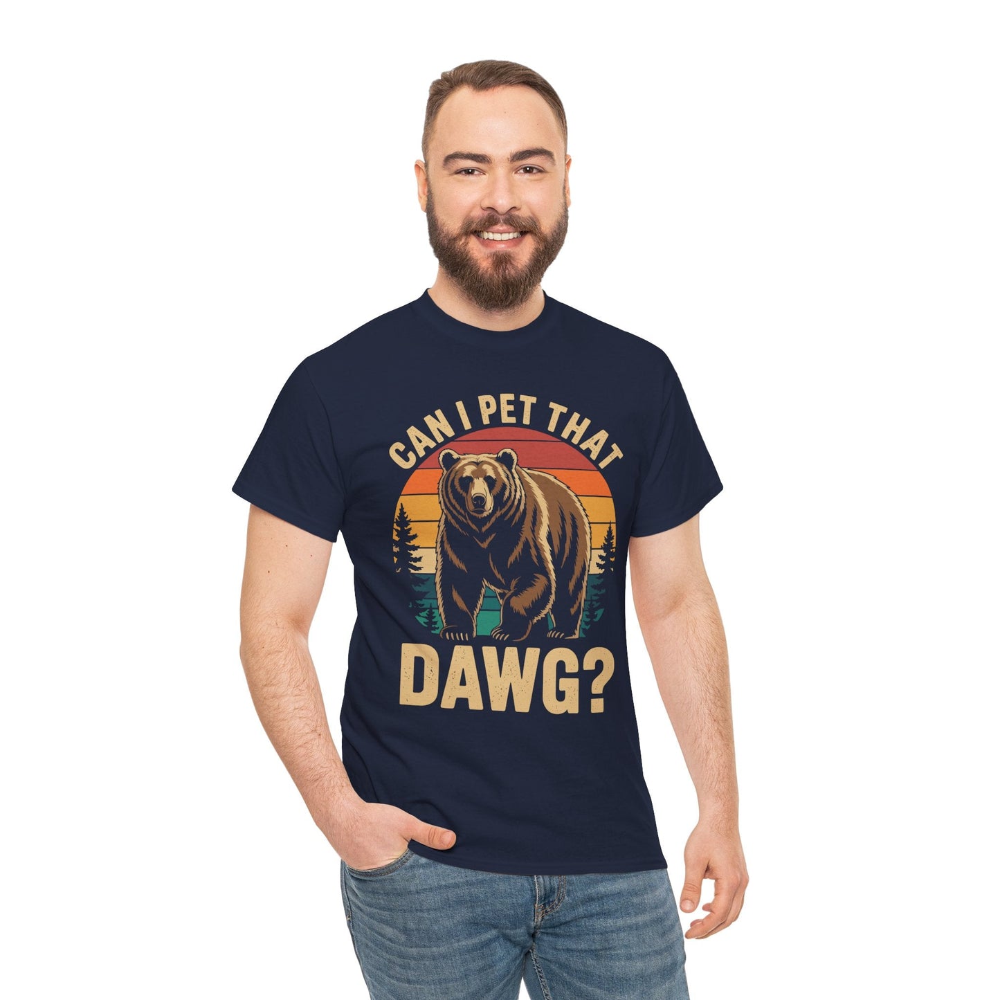 Can I Pet That Dog Funny Dawg Bear Meme Camping Hiking T-Shirt