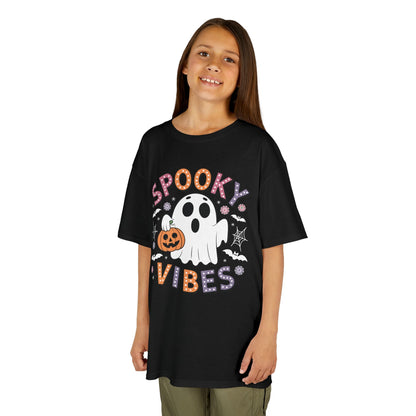 Spooky Vibes Ghost Retro Groovy Halloween Kids T-Shirt