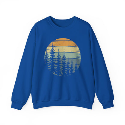Retro Forest Trees Outdoors Nature Vintage Graphic Sweatshirt