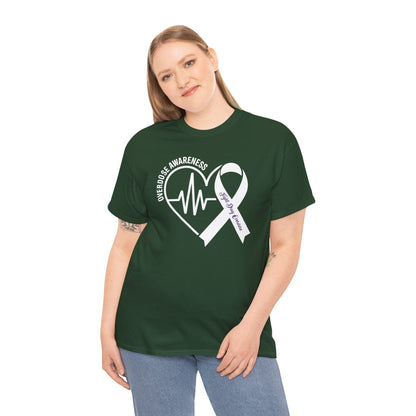 Overdose Awareness Month Heart Purple Ribbon Support T-Shirt