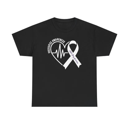 Overdose Awareness Month Heart Purple Ribbon Support T-Shirt