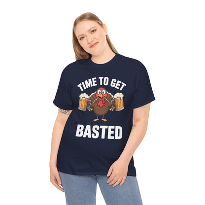 Time To Get Basted Funny Beer Thanksgiving Turkey Gift T-Shirt