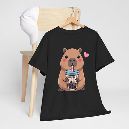 Cute Capybara Kawaii Anime Drinking Bubble Tea Lover Girls T-Shirt