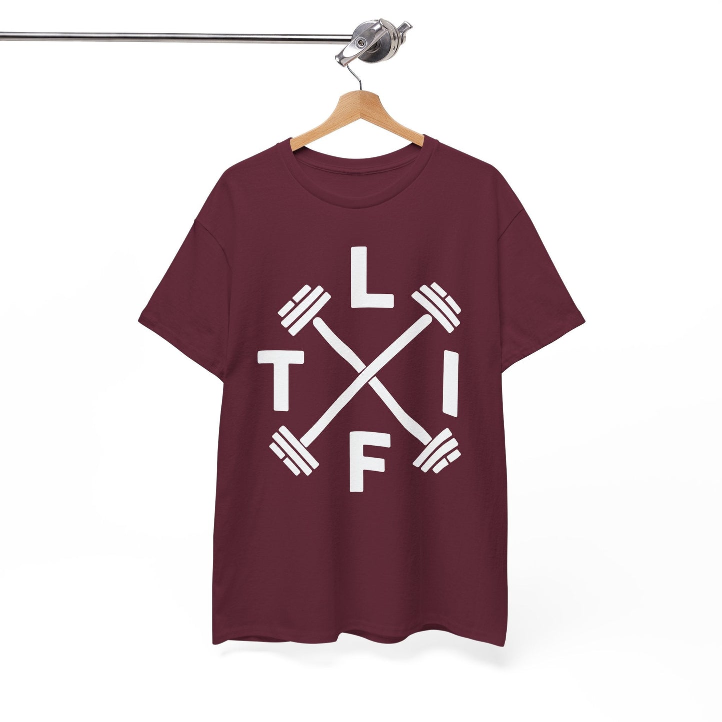 LIFT Weightlifting Fitness Barbells Crossed Circle T-Shirt