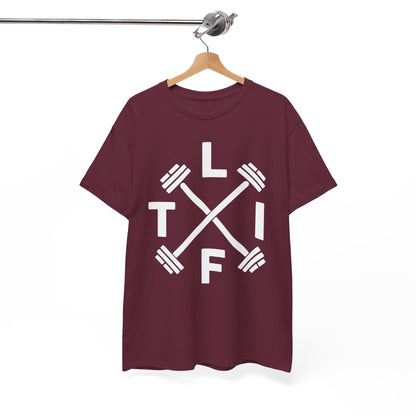 LIFT Weightlifting Fitness Barbells Crossed Circle T-Shirt