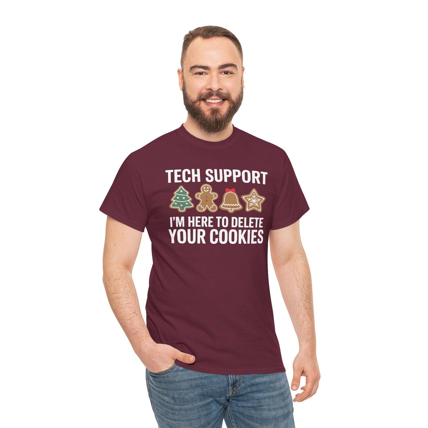 Christmas Tech Support Here To Delete Cookies Xmas Men Women T-Shirt