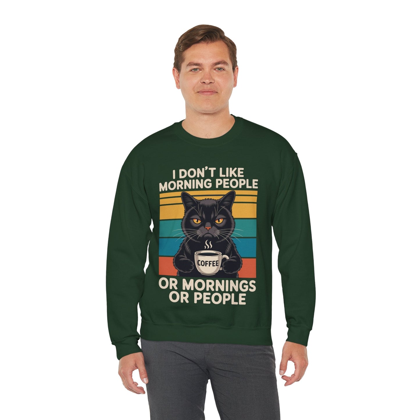 I Hate Morning People And Mornings And People Coffee Cat Sweatshirt