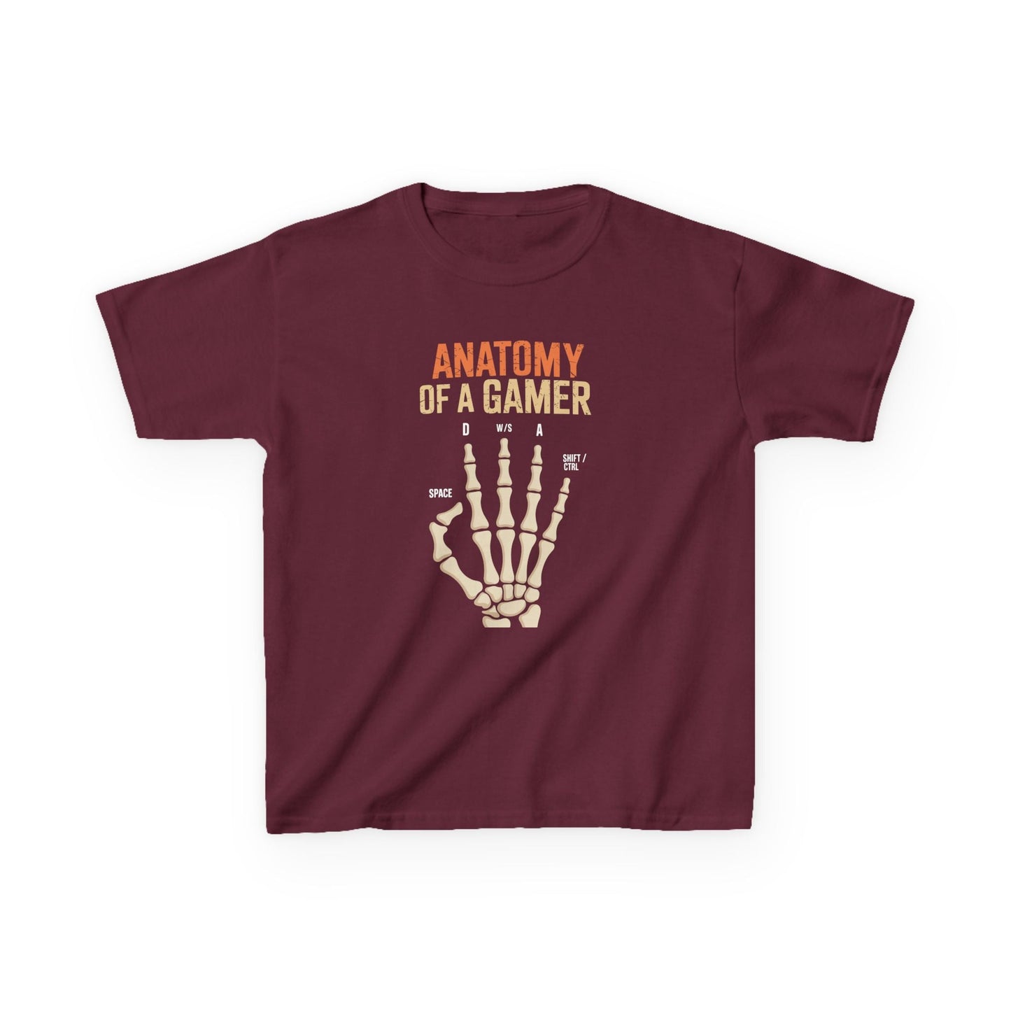 Funny Anatomy Of A Gamer Skeleton Hand Boys Kids Teens T-Shirt